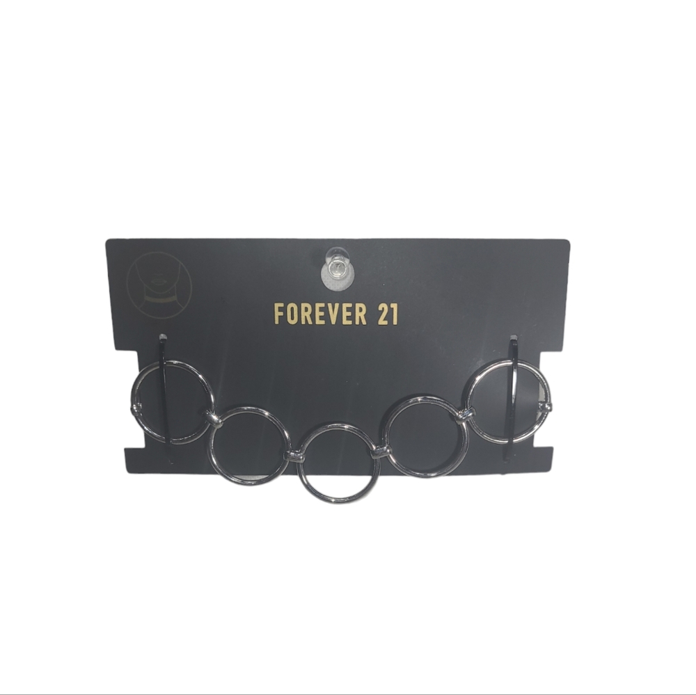 Forever 21 Circles Choker Necklace Silver Tone Jewelry New